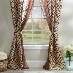 Charlize Taupe 6 piece Curtain Panel Set